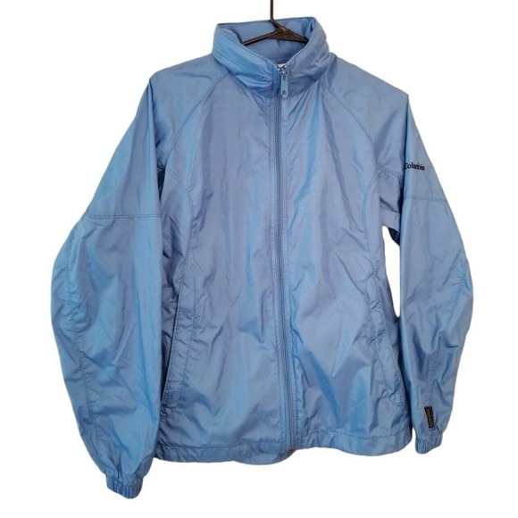 Columbia women's hoodie rain jacket‎ FullZip size medium, blue. - Picture 2 of 5